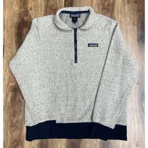Patagonia Woolyester Sweater Pullover Wool Blend Womens M Oat Fleece 1/4 Zip
